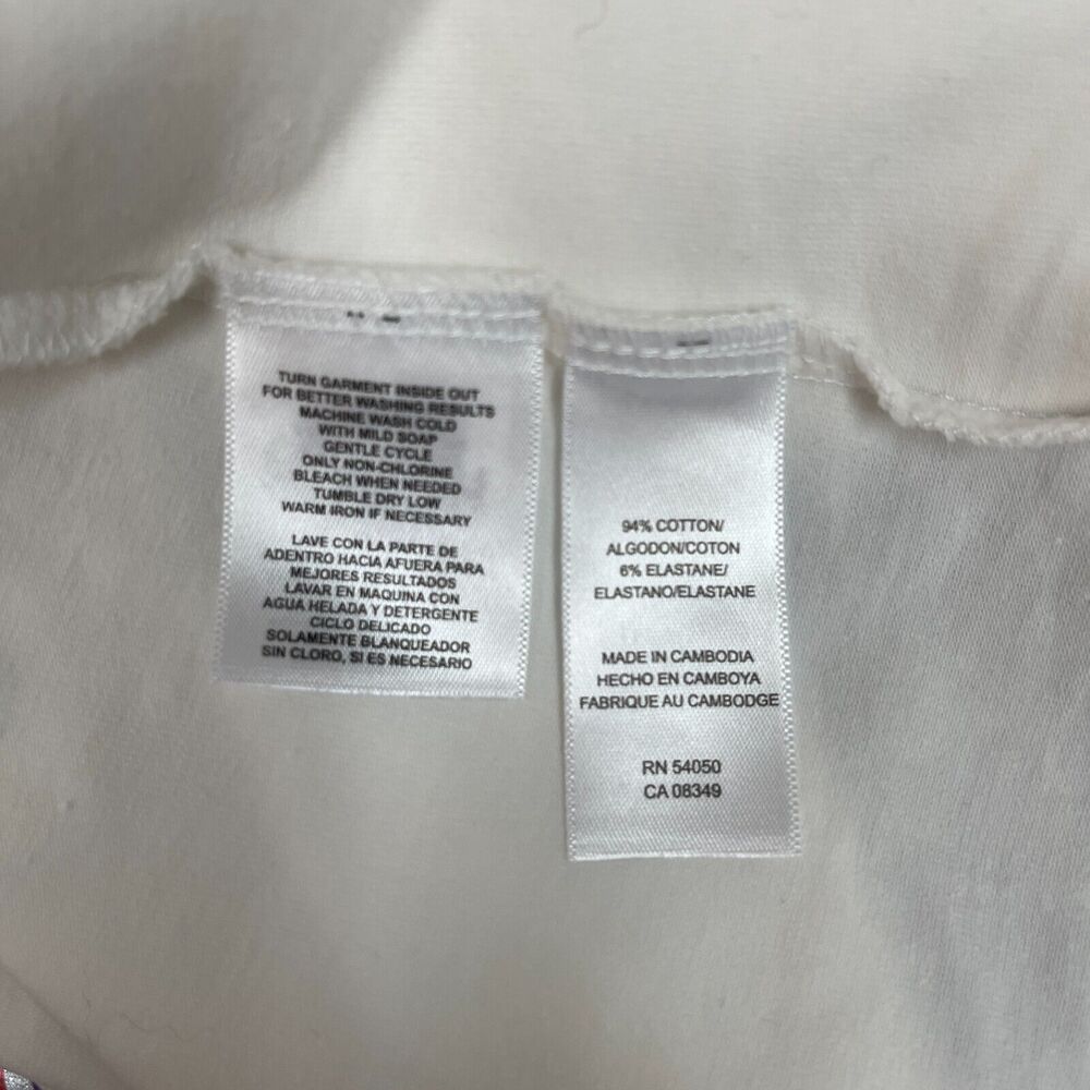 Jones New York Women's Top Large White Square Neck - Picture 8 of 9